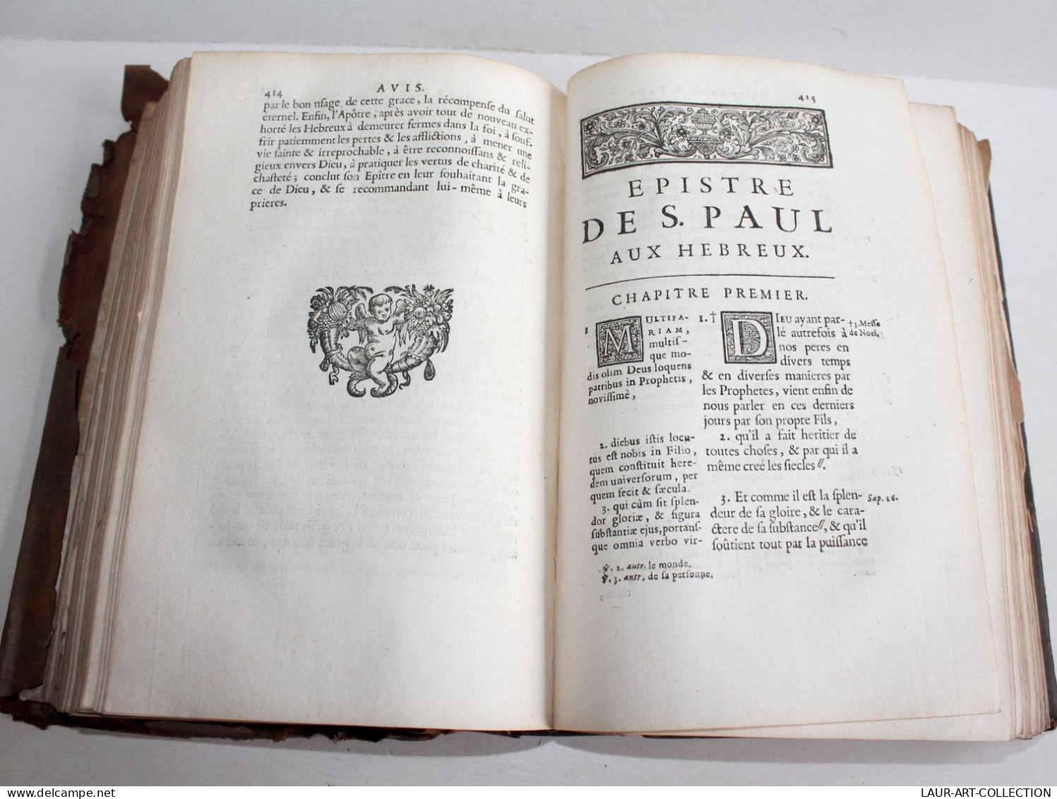 EPISTRES DE SAINT PAUL A TIMOTHEE, TITE PHILEMON & HEBREUX + EXPLICATION 1711 T4 / ANCIEN LIVRE XVIIIe SIECLE (2603.145) - 1701-1800