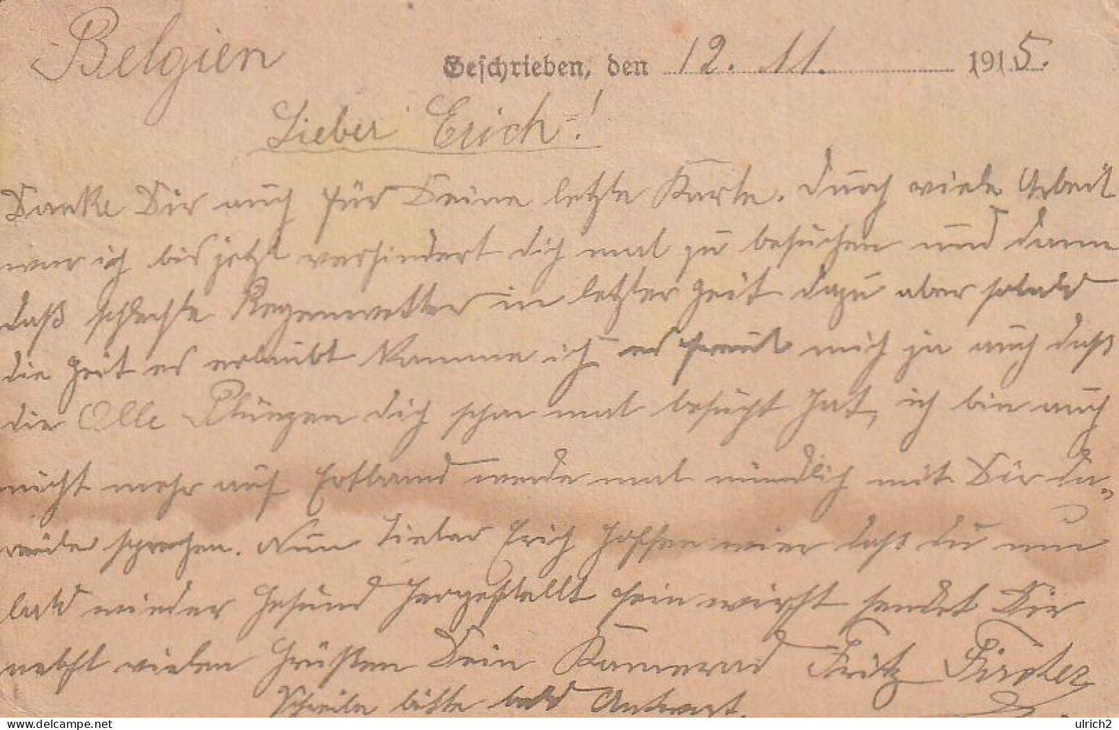 Feldpostkarte Landsturm-Infanterie - Antwerpen 1915 (69306) - Lettres & Documents