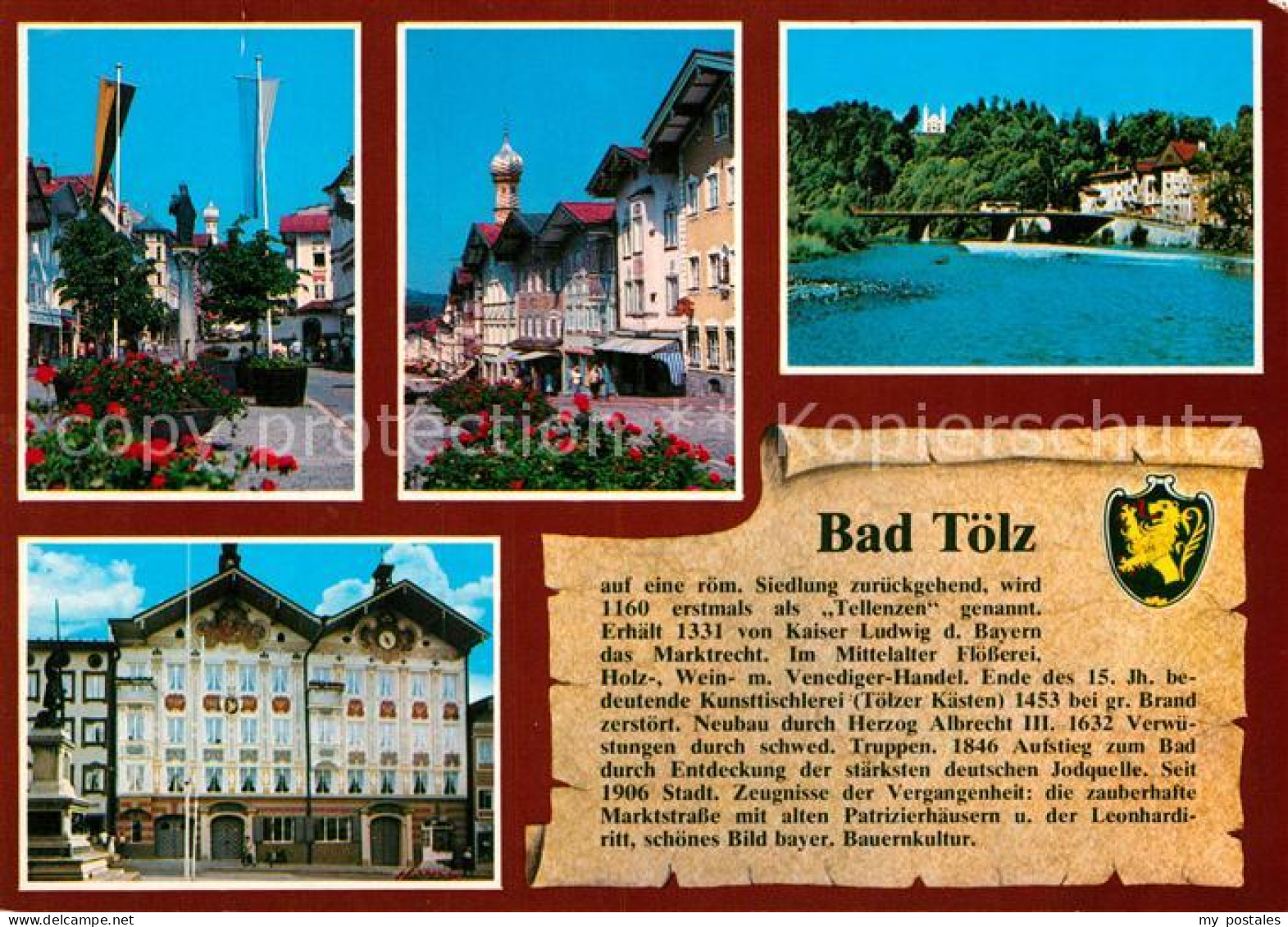72925597 Bad Toelz Untere Marktstrasse Kalvarienberg Rathaus  Bad Toelz - Bad Tölz