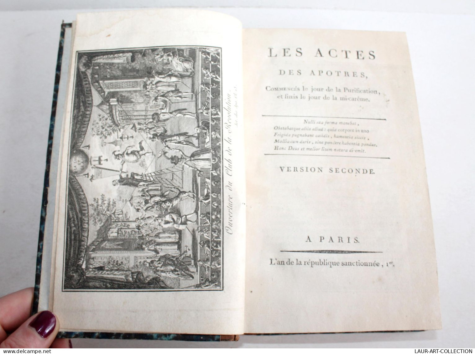 LES ACTES DES APOTRES DU JOUR DE PURIFICATIONS AU MI CAREME 1792 VERSION SECONDE / ANCIEN LIVRE XVIIIe SIECLE (2603.148) - 1701-1800