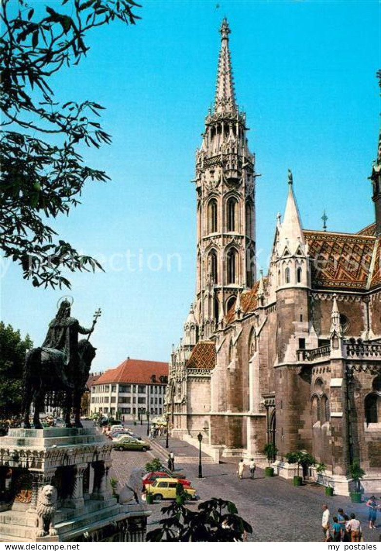72925382 Budapest Matyas Templom Matthiaskirche Reiterstandbild Denkmal Budapest - Hongrie