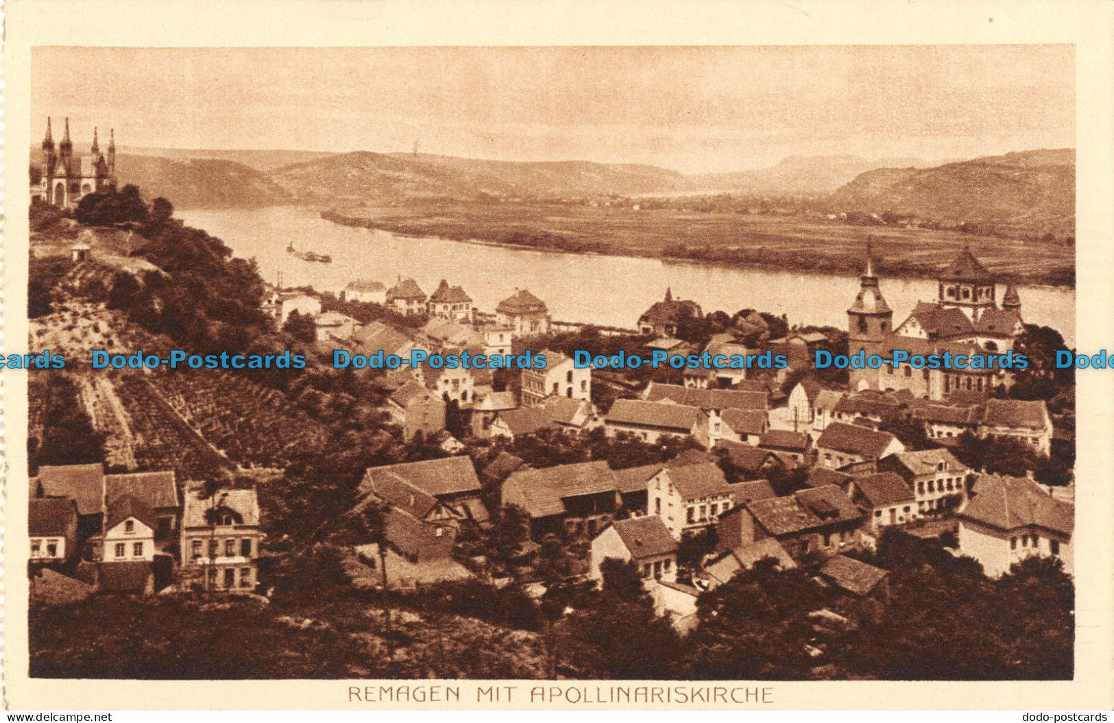 R087704 Remagen Mit Apollinariskirche. Photogravur. KTF - World