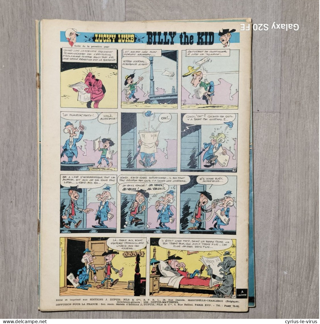 Magazines Spirou  ** Lucky Luke ** Billy The Kid - Spirou Magazine