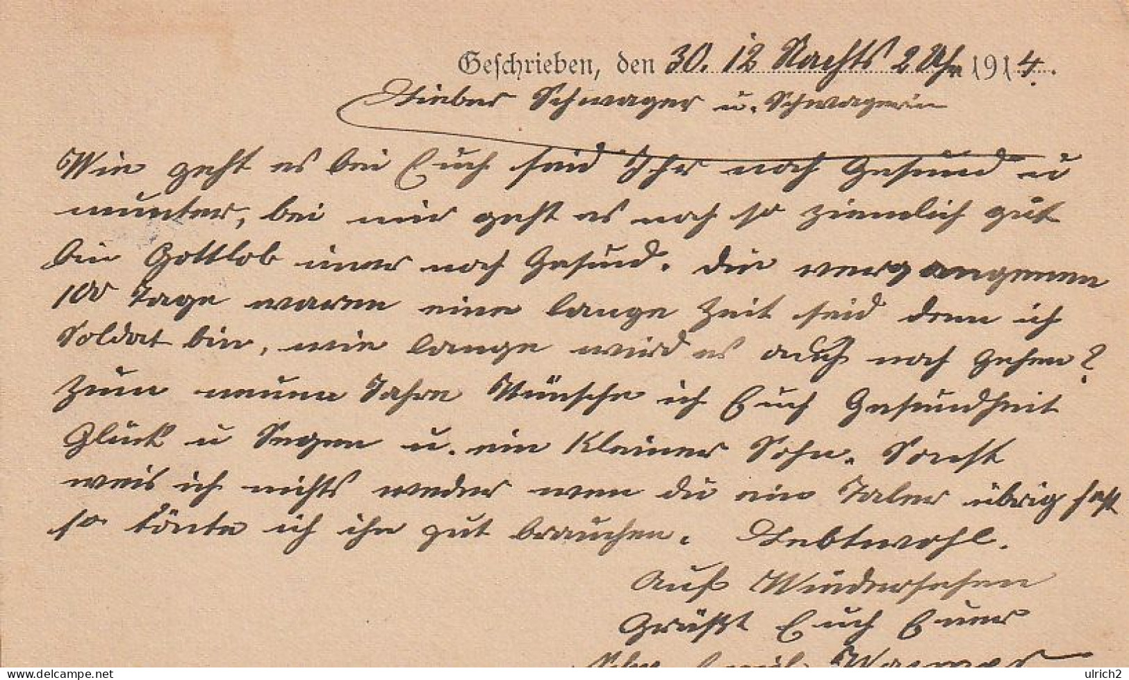 Feldpostkarte Landsturm-Batl. 58 - Sierenz 1914 (69307) - Briefe U. Dokumente