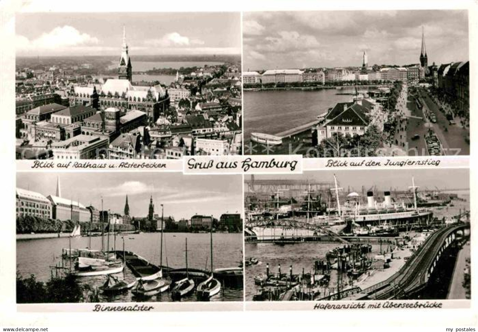 72925023 Hamburg Rathaus Alsterbecken Jungfernstieg Binnenalster Hafenpartie Mit - Andere & Zonder Classificatie