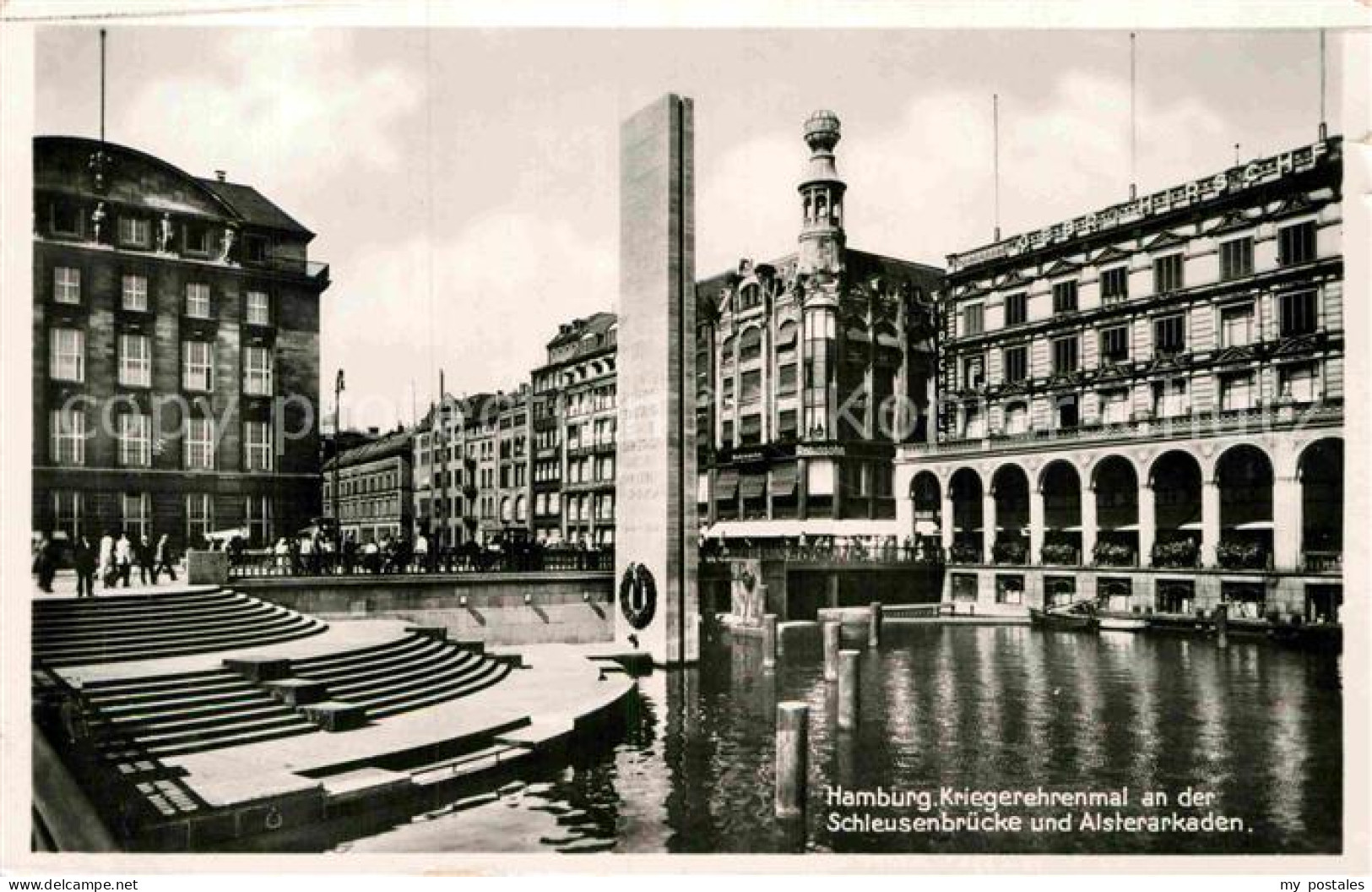 72925017 Hamburg Kriegerehrenmal Schleusenbruecke Und Alsterarkaden Hamburg - Sonstige & Ohne Zuordnung