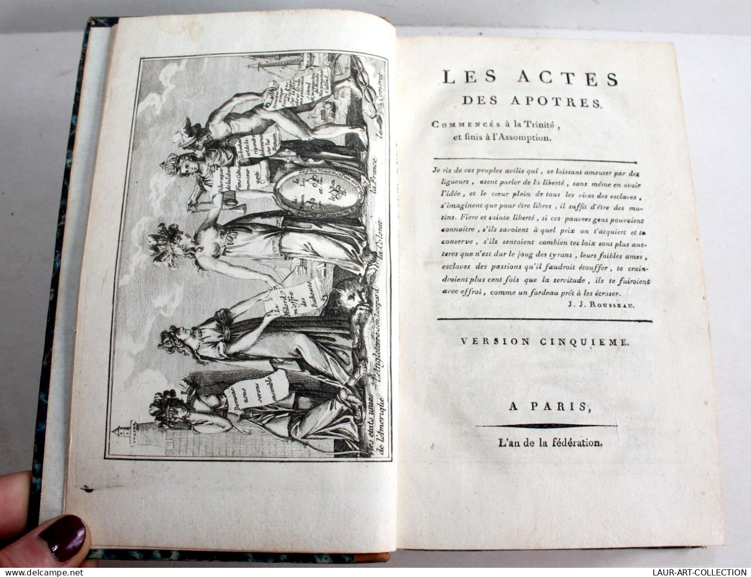 LES ACTES DES APOTRES DE LA TRINITE, FINIS A L'ASSOMPTION 1792 VERSION CINQUIEME / ANCIEN LIVRE XVIIIe SIECLE (2603.151) - 1701-1800