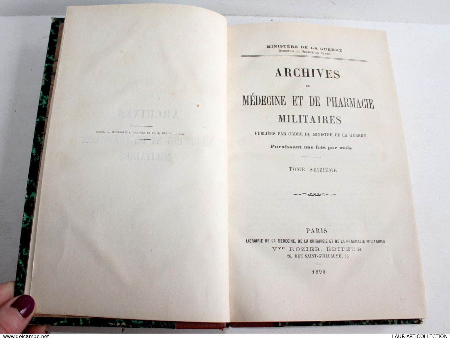 ARCHIVES DE MEDECINE & DE PHARMACIE MILITAIRE PAR MINISTRE DE LA GUERRE 1890 T16 / ANCIEN LIVRE XIXe SIECLE (2603.152) - Santé