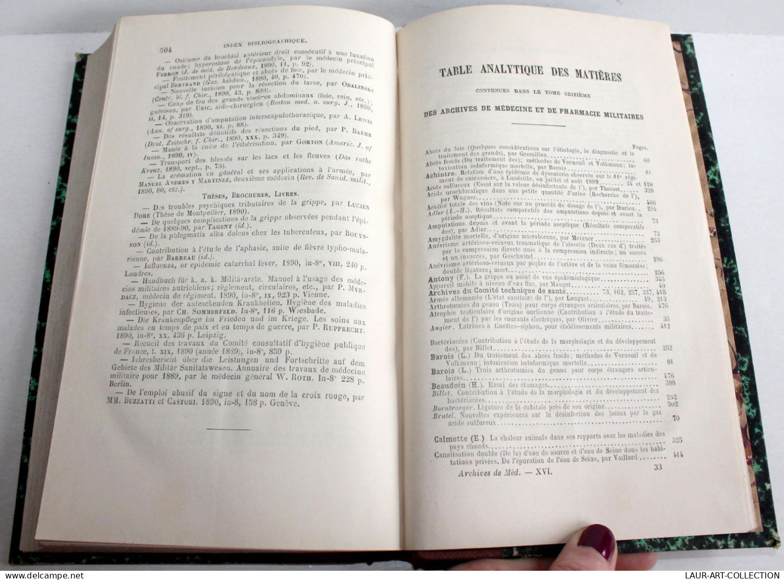 ARCHIVES DE MEDECINE & DE PHARMACIE MILITAIRE PAR MINISTRE DE LA GUERRE 1890 T16 / ANCIEN LIVRE XIXe SIECLE (2603.152) - Santé