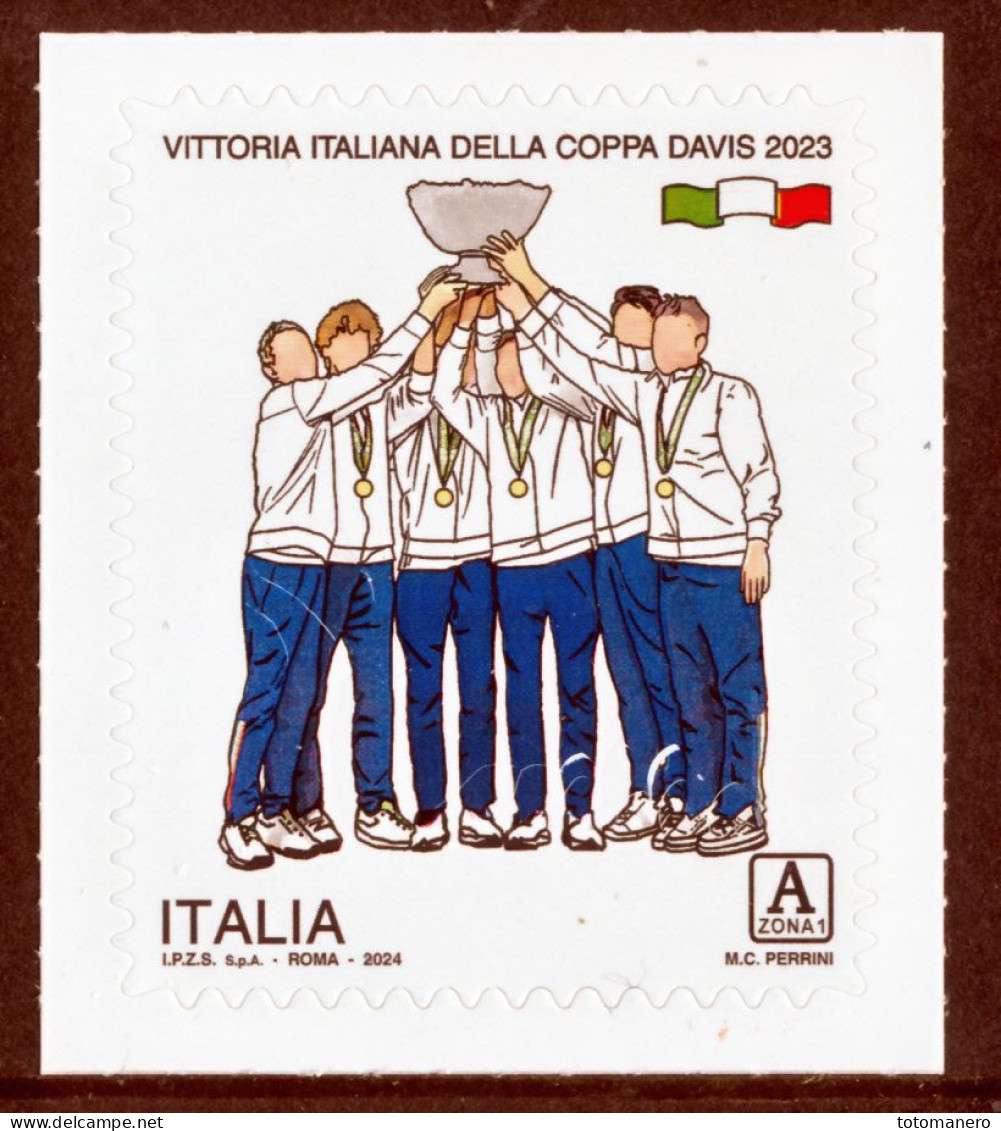 ITALY/ITALIA 2024 TENNIS, Vittoria Italiana Della Coppa Davis 2023, 1v E Foglietto*** - 2021-...: Neufs