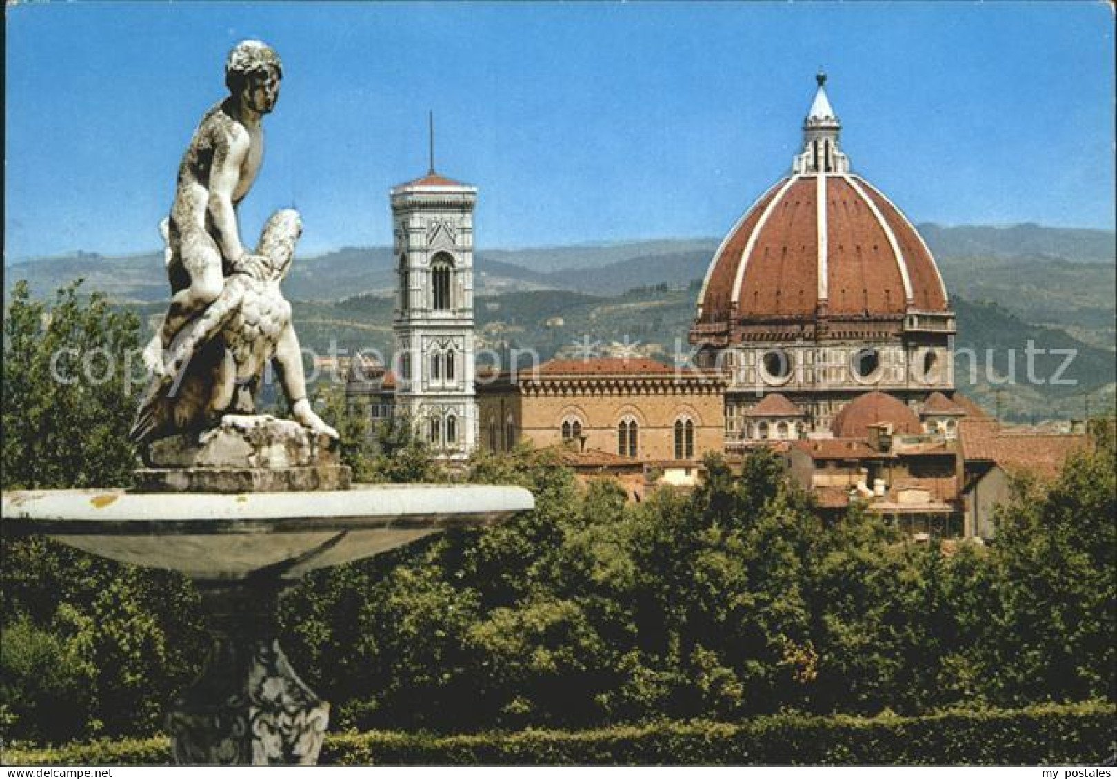 72923176 Firenze Florenz Panorama Dal Giardino Dei Boboli Brunnenfigur Kathedral - Autres & Non Classés