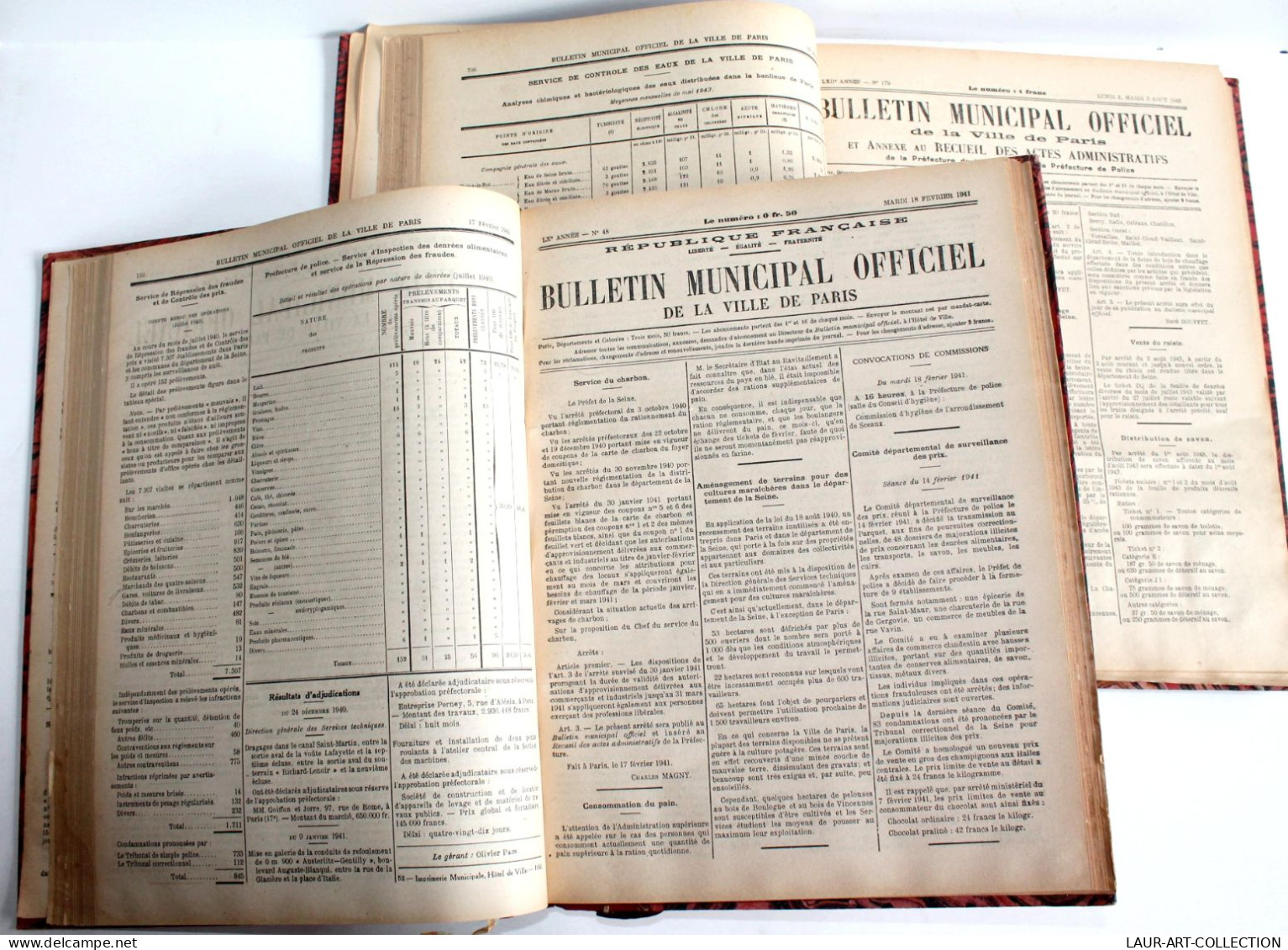 BULLETIN MUNICIPAL OFFICIEL DE LA VILLE DE PARIS, LXe A LXIIe ANNEE, 1941 à 1943 / ANCIEN LIVRE ART XXe (2603.156) - Histoire