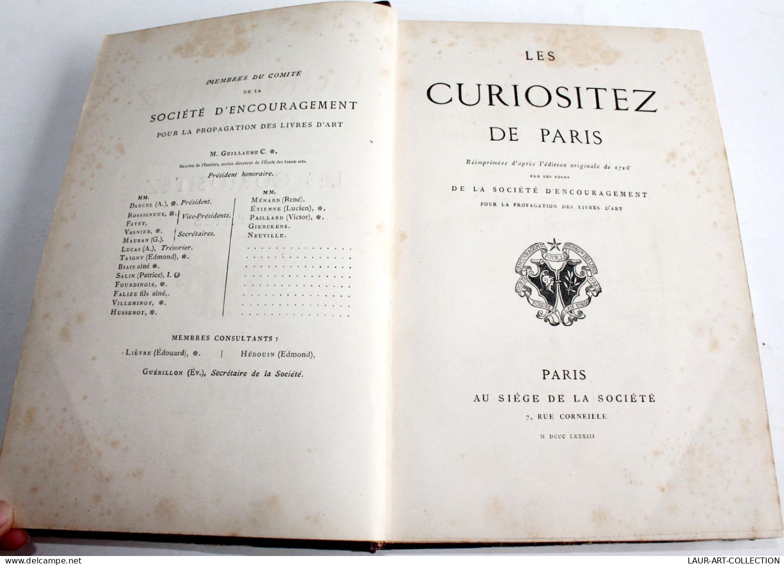 LES CURIOSITEZ DE PARIS 1883 REIMPRIMEES DE L'EDITION ORIGINALE DE 1716 HISTOIRE / ANCIEN LIVRE ART XIXe (2603.158) - Storia