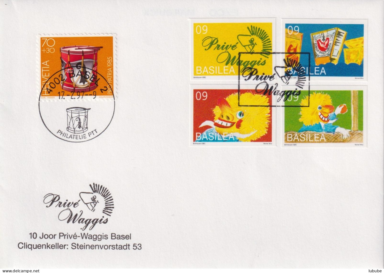 Sonderbrief  "10 Joor Privé-Waggis Basel"          1997 - Storia Postale