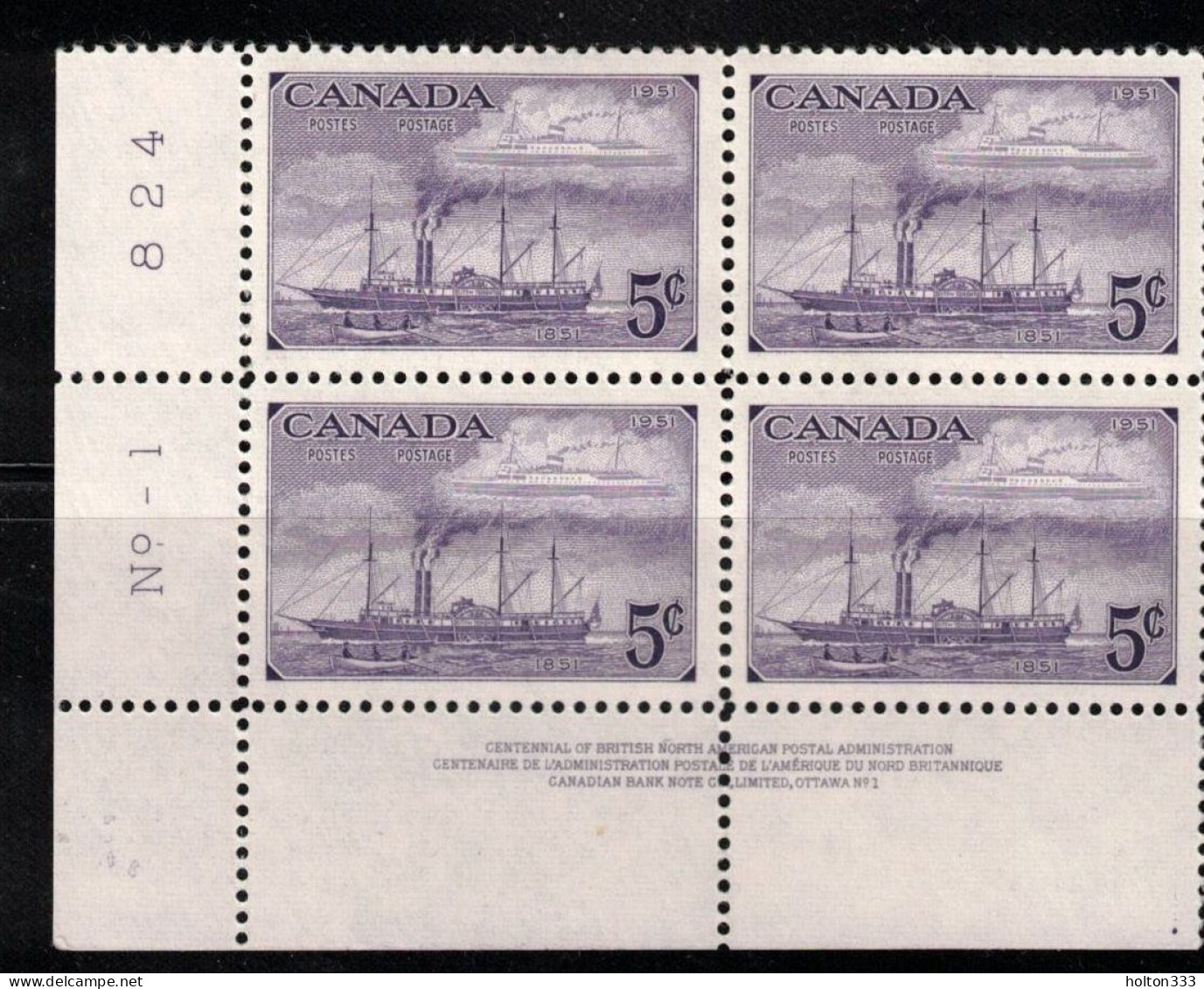 CANADA Scott # 312 MNH - Stamp Centennial LL Plate Block - Ungebraucht