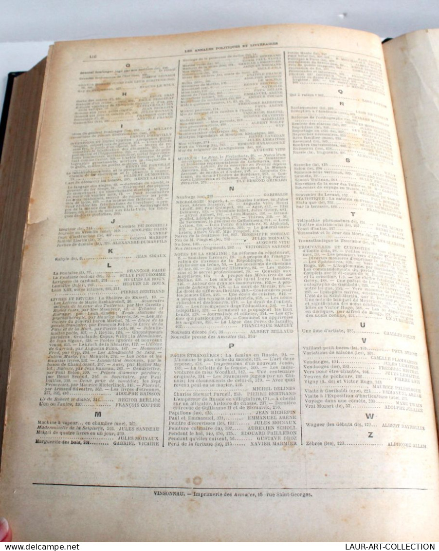 LES ANNALES POLITIQUES ET LITTERAIRES, TOME SEIZIEME JANVIER-JUIN 1891 + GRAVURE / ANCIEN LIVRE ART XIXe (2603.160)