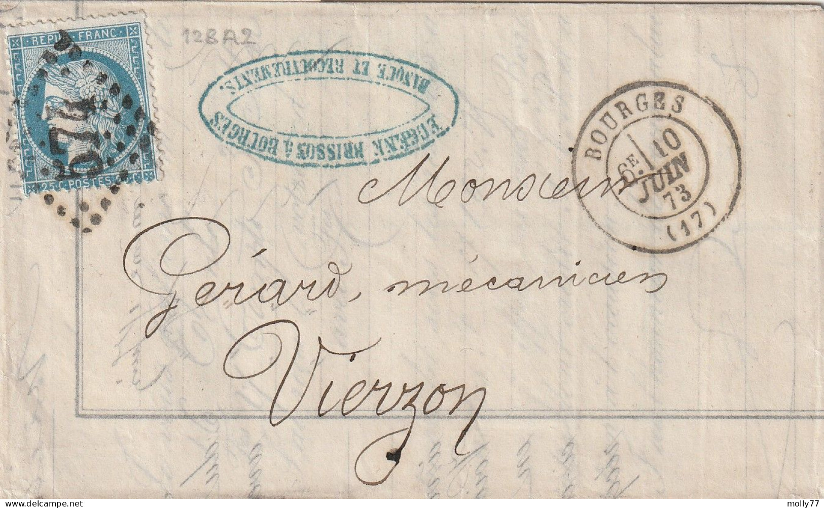 Lettre De Bourges à Vierzon LAC - 1849-1876: Periodo Clásico