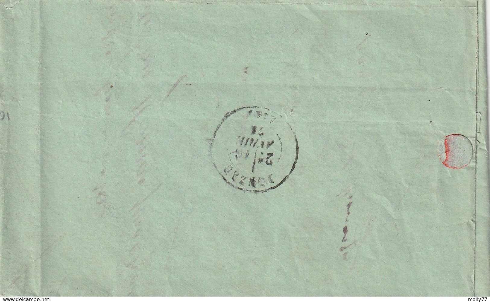 Lettre De Rochefort Sur Mer à Jonzac LAC - 1849-1876: Periodo Clásico