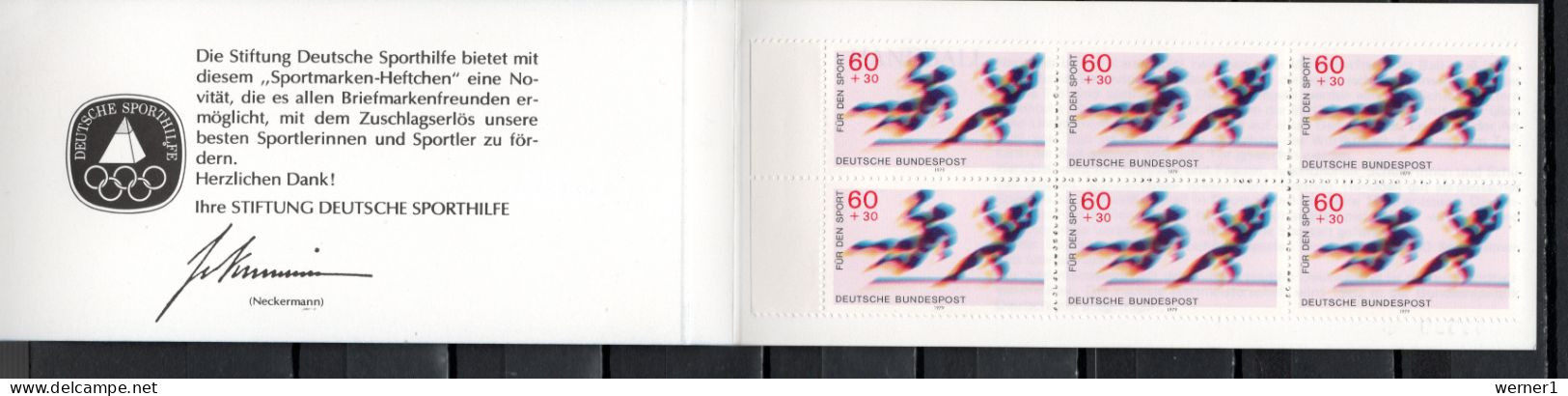 Germany 1979 Sport, Handball, Stamp Booklet With 6 Stamps MNH - Pallamano