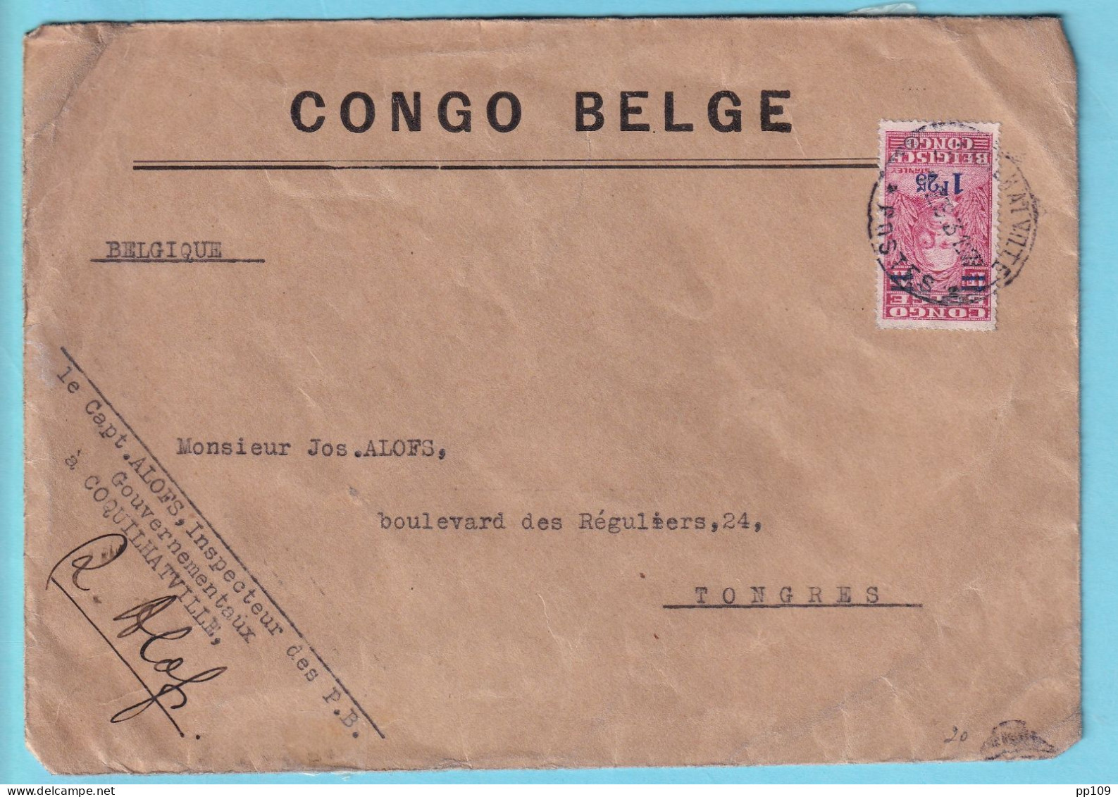 CONGO BELGE L En Franchise Partielle TP163 Obl COQUILHATVILLE 1931 Vers Tongres Tongeren  - Briefe U. Dokumente