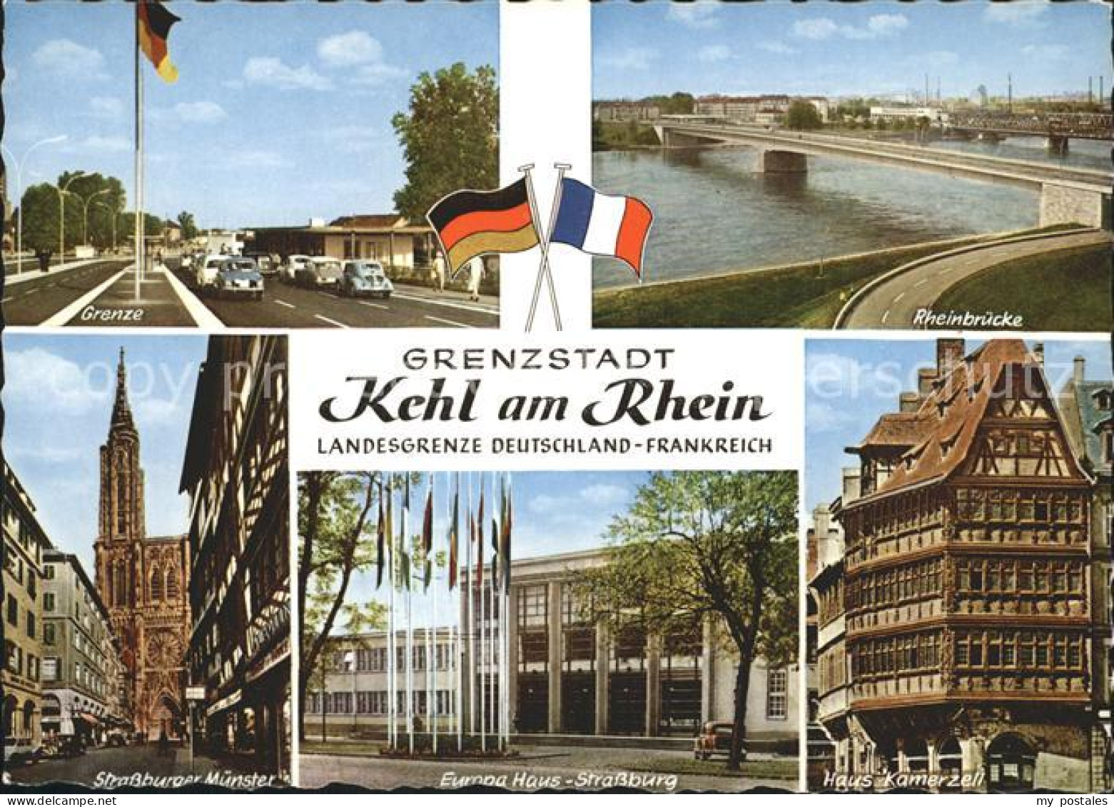 72921493 Kehl Rhein Landesgrenze Rheinbruecke Strassburger Muenster Europa Haus  - Kehl