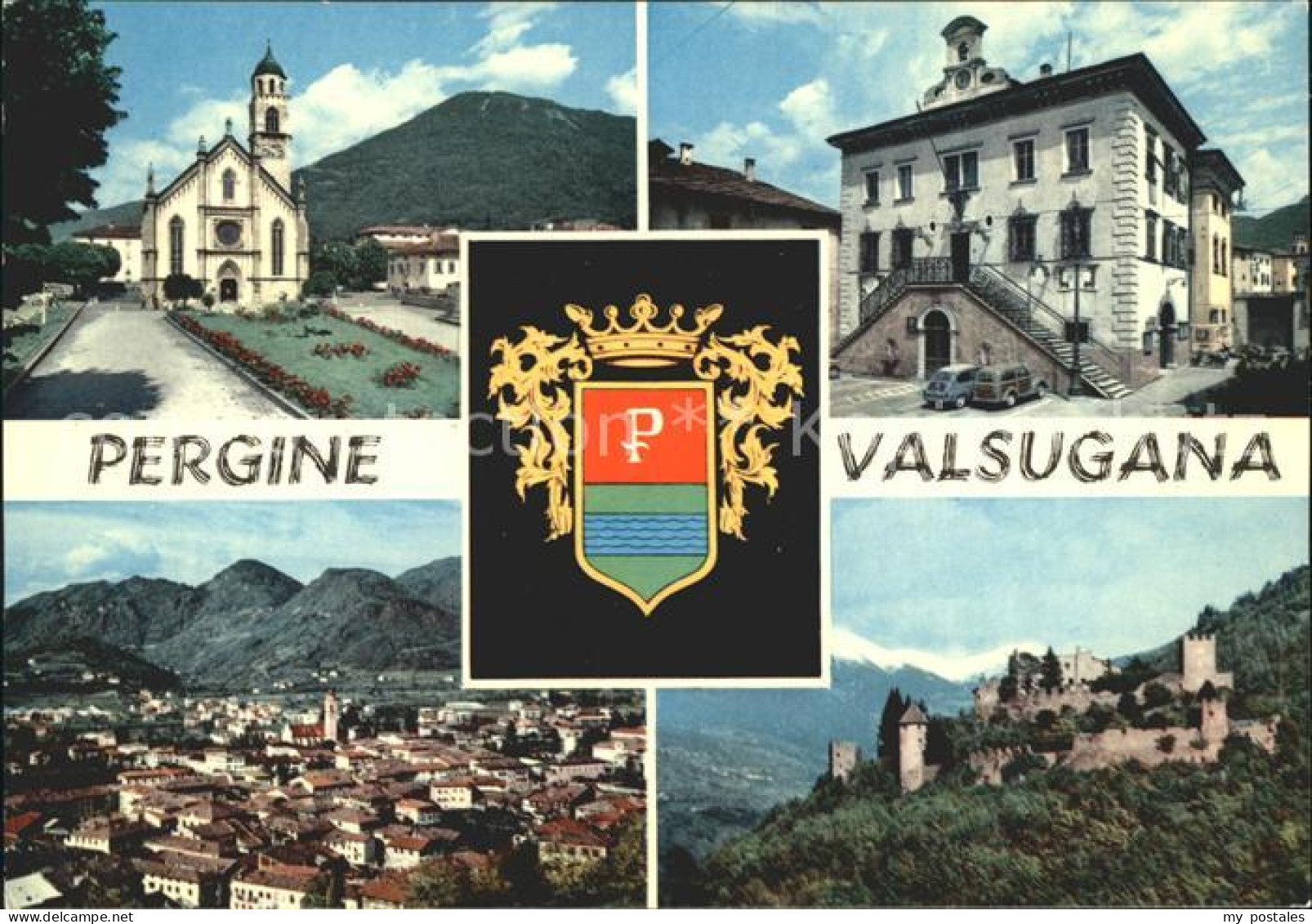 72921486 Pergine Valsugana Kirche Rathaus Panorama Burgruine Pergine - Other & Unclassified