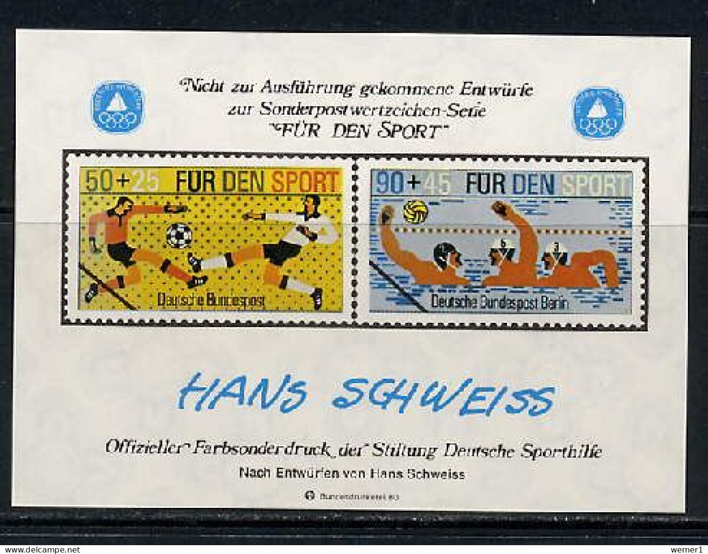 Germany 1980 Olympic Games, Football Soccer, Waterball Vignette MNH - Verano 1980: Moscu