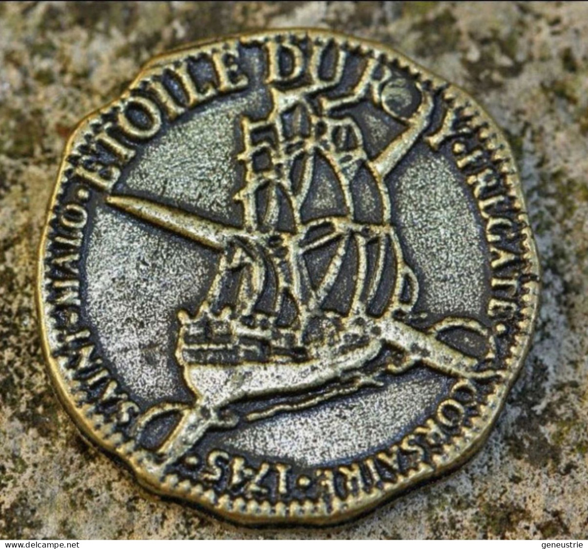 Jeton Représentant 1/8 D'écu, émis Pour Le Voilier "Etoile Du Roy" Corsaire De Saint Malo - Bretagne - Token - Royal / Of Nobility