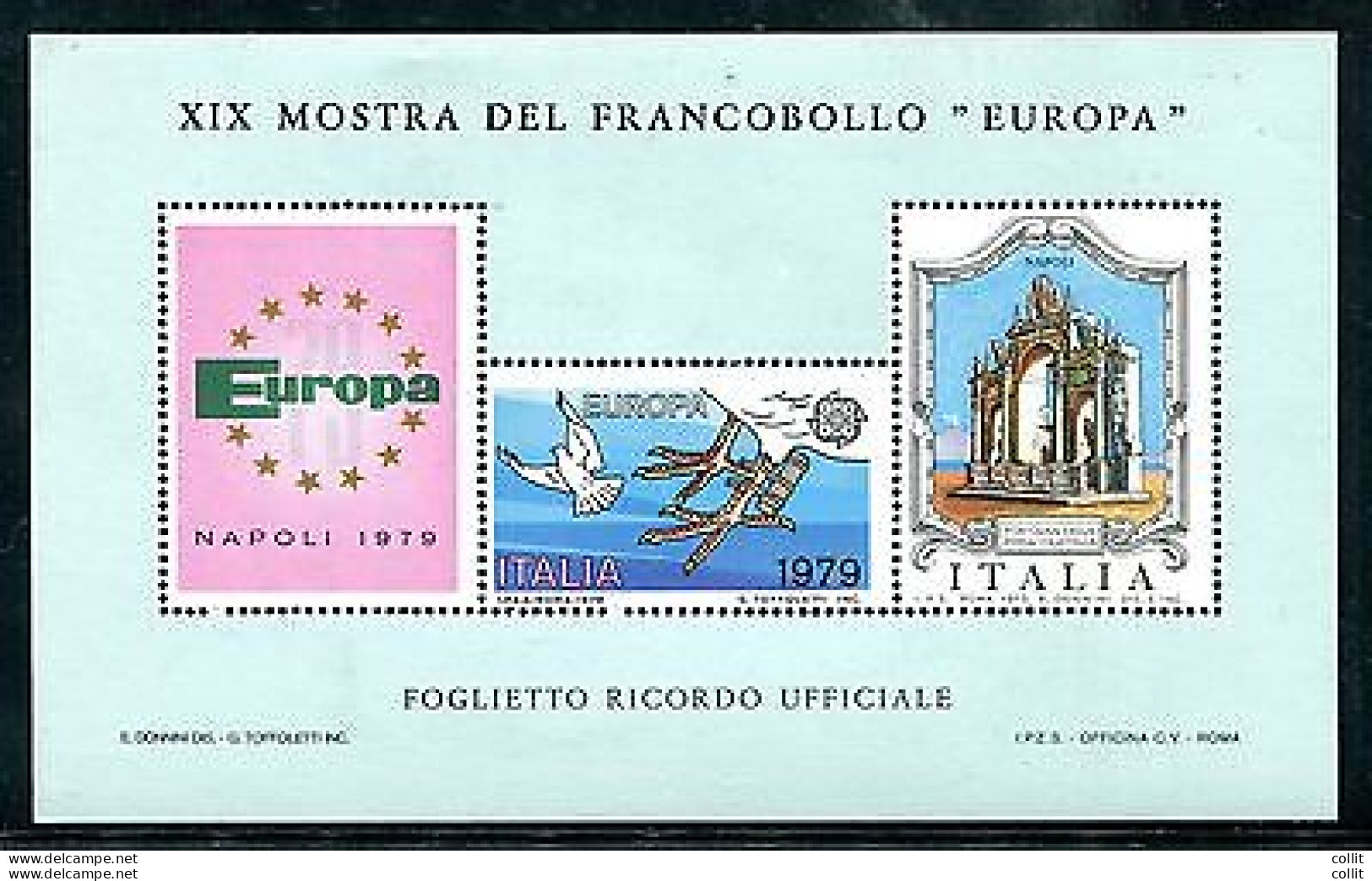 Foglietto Ricordo Riproduzione Emissione Europa 1979 - Otros & Sin Clasificación