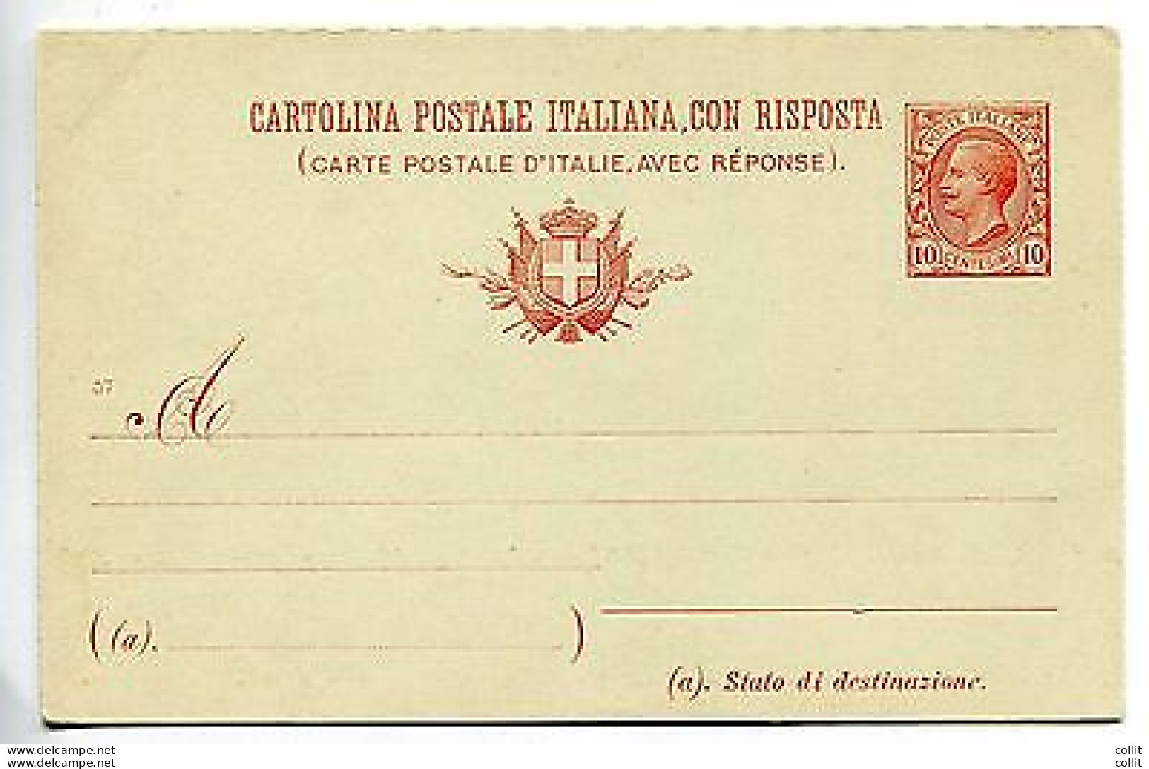 C.P. Cent. 10 + 10 "Leoni" Mil. 07 N. C 35 Nuova - Stamped Stationery