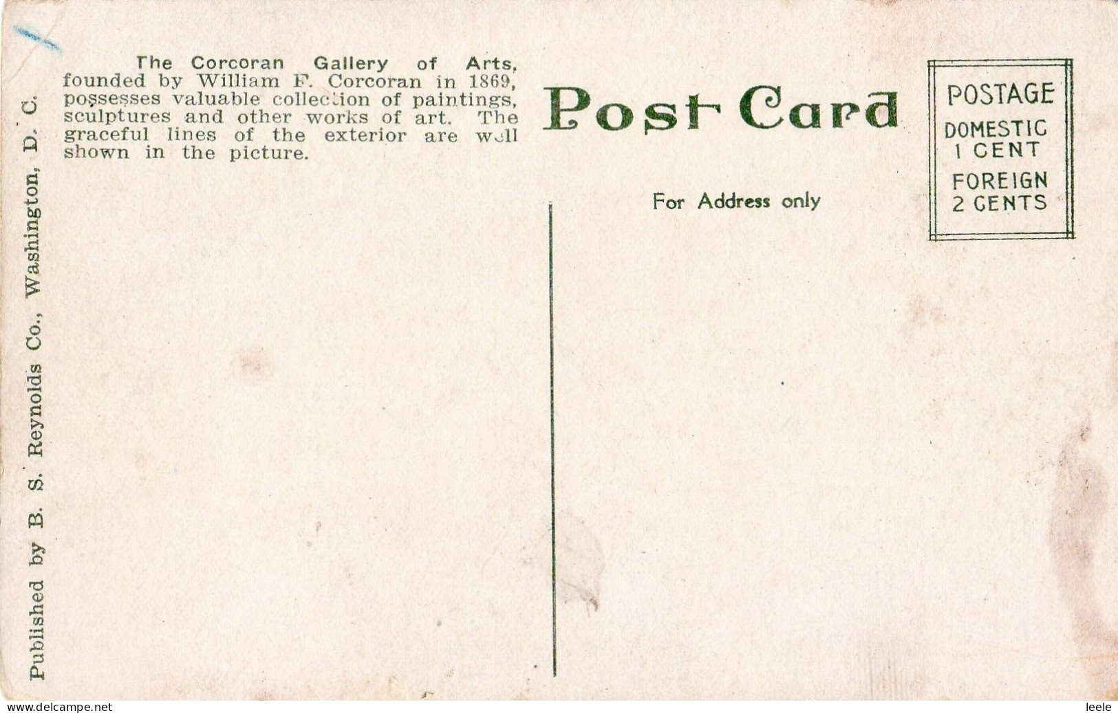 G27.  Vintage US Postcard.  The Corcoran Gallery Of Arts. Washington - Washington DC