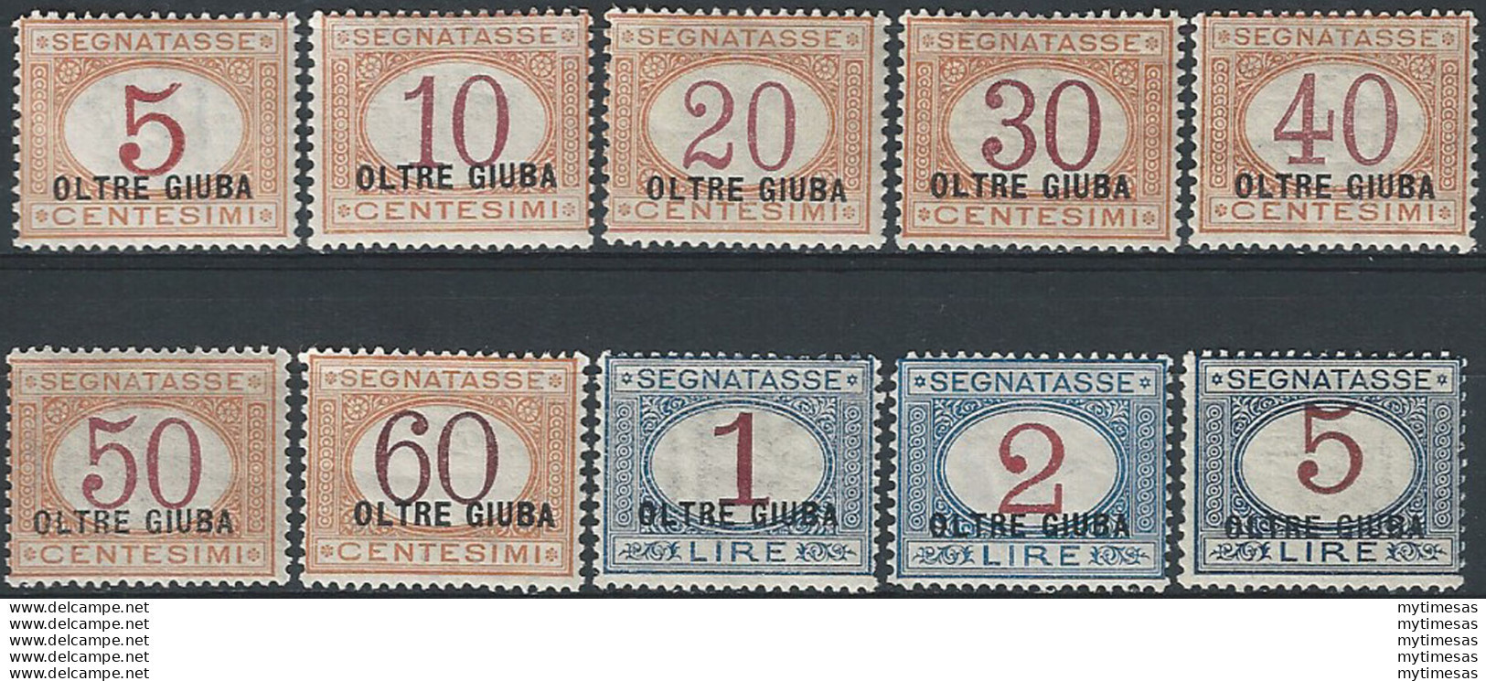 1925 Oltre Giuba Segnatasse 10v. MNH Sassone N. 1/10 - Otros & Sin Clasificación