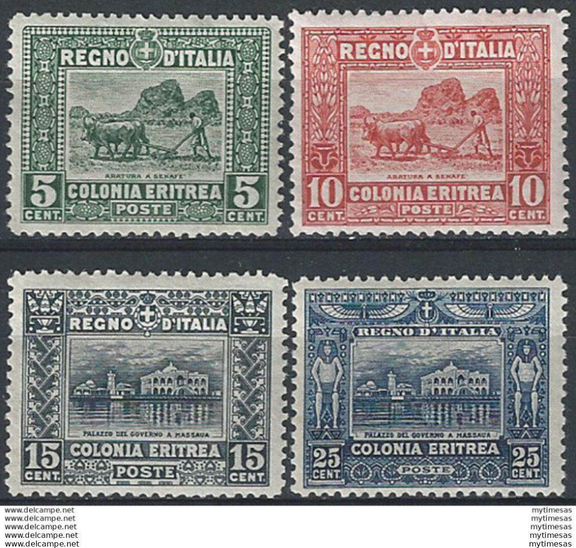 1910-14 Eritrea Soggetti Africani Bc. MNH Sassone N. 34/37 - Other & Unclassified