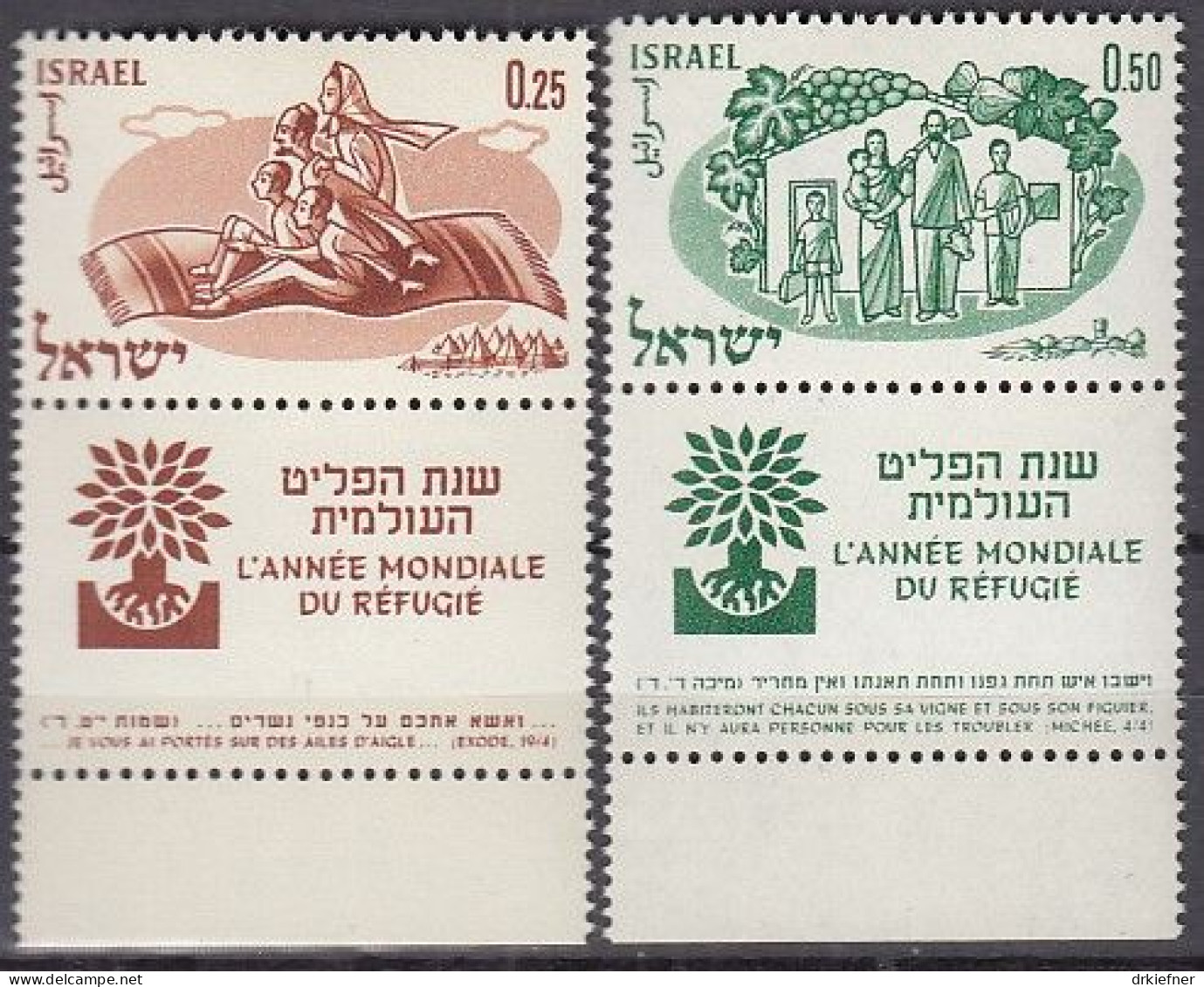 ISRAEL 212-213, Postfrisch **, Welt-Flüchtlingsjahr, 1960 - Nuevos (con Tab)
