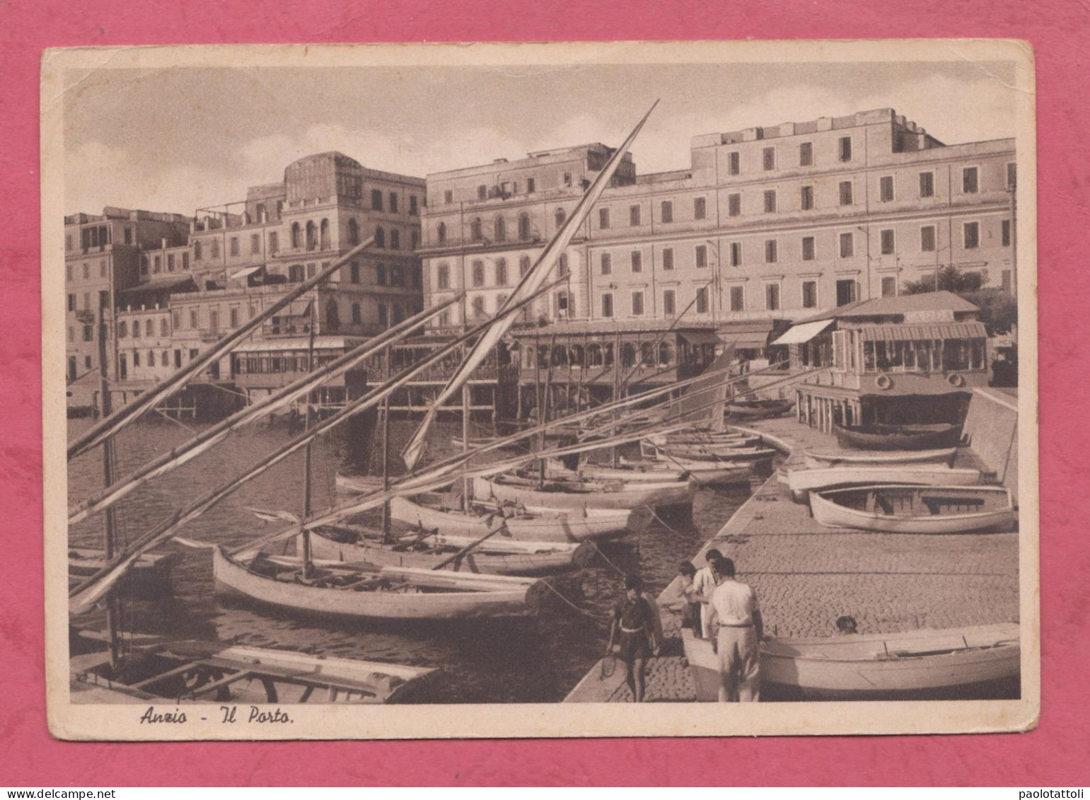 Anzio, Il Porto. -1939- Stamped With Cat. UNI 245. Mailed The 17.11.1939 From Anzio To Genova. - Altri & Non Classificati