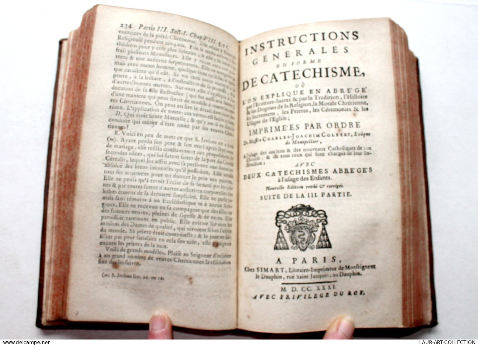 INSTRUCTIONS GENERALES EN FORME DE CATECHISME par COLBERT + 2 ABRÉGÉ 1731 T1+2/2 / ANCIEN LIVRE XVIIIe SIECLE (2603.171)