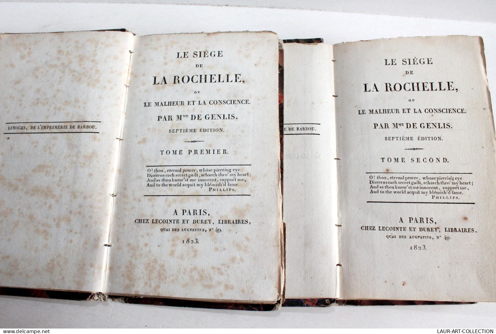 LE SIEGE DE LA ROCHELLE OU LE MALHEUR ET LA CONSCIENCE Par DE GENLIS 1823 T1+2/2 / ANCIEN LIVRE XIXe SIECLE (2603.172) - 1801-1900