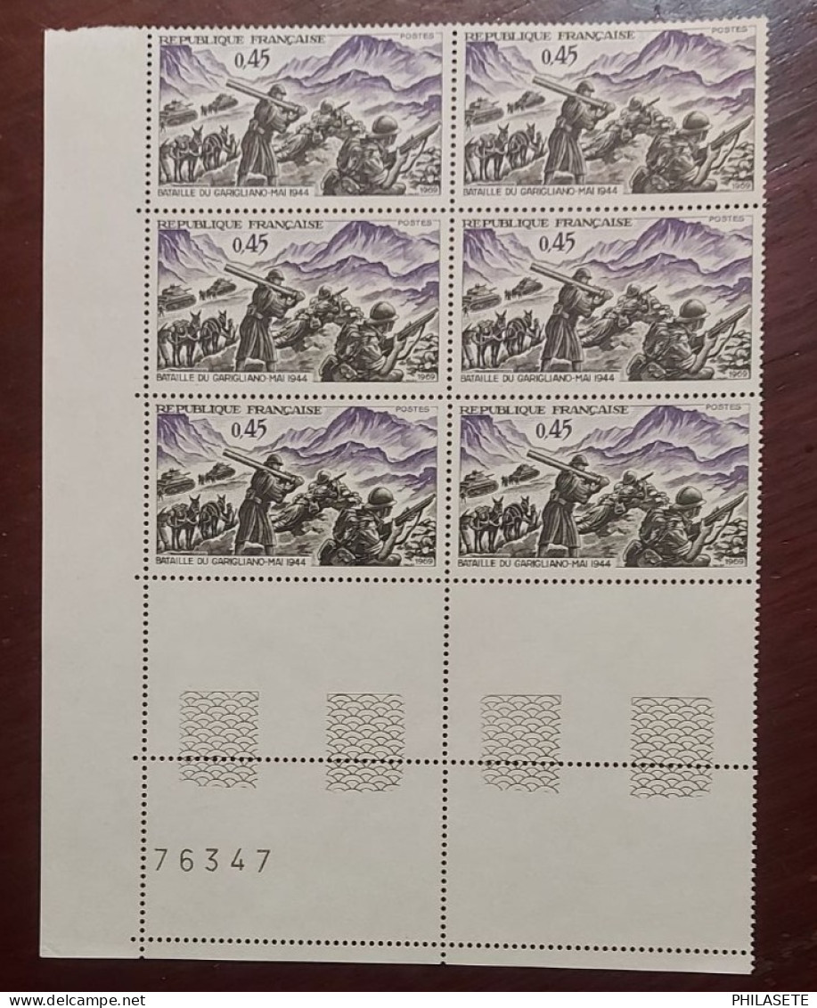 France 1969 Neufs N** Bloc De 6 Timbres YT N° 1601 Bataille De Garigliano - Ongebruikt