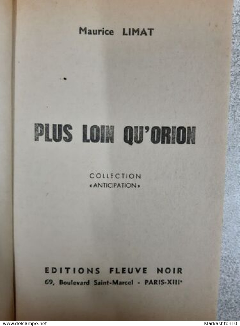 Plus Loin Qu'Orion - Other & Unclassified