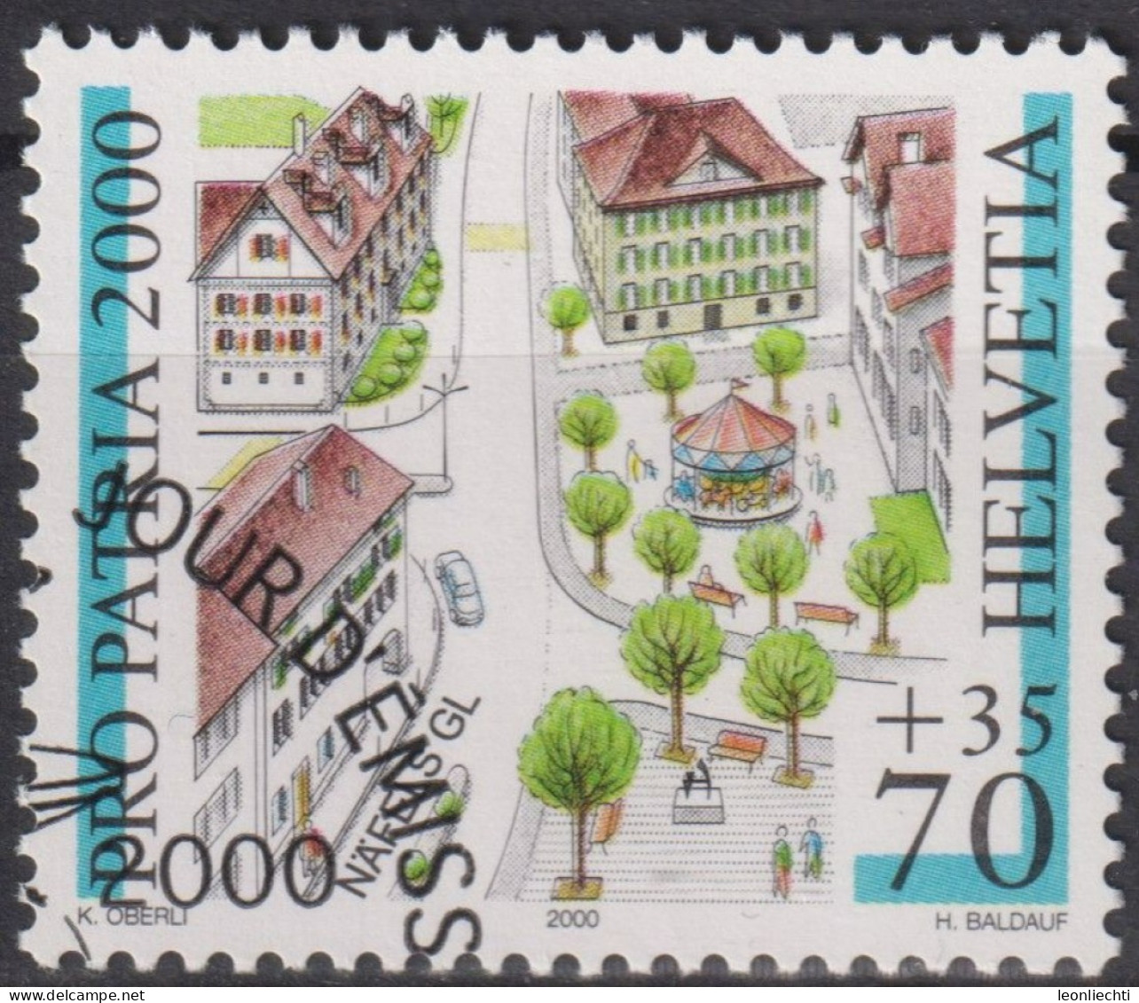 2000 Pro Patria, Näfels, ⵙ Zum:CH B268, Mi:CH 1716, Yt:CH 1639, - Used Stamps