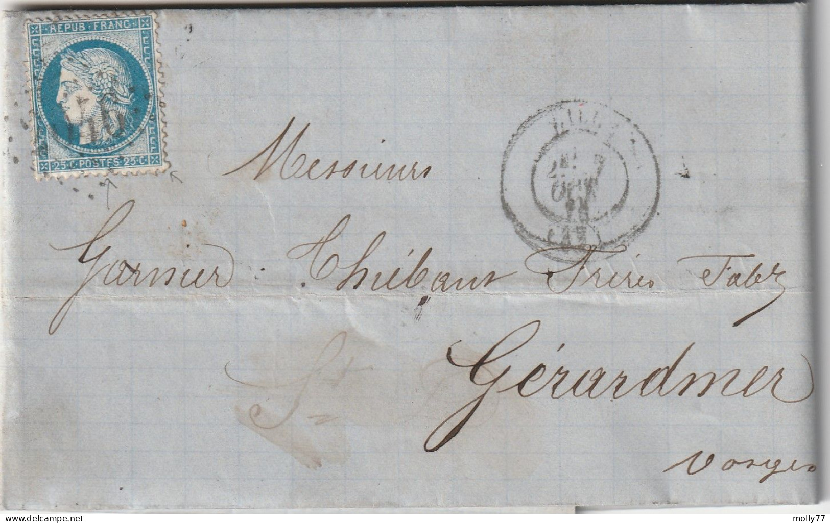 Lettre De Lille à Gérardmer LAC - 1849-1876: Classic Period