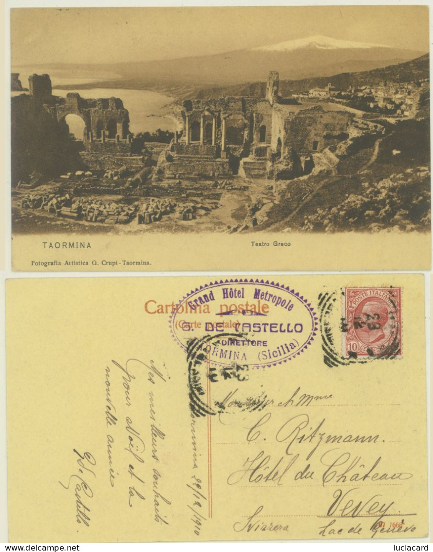 TAORMINA -MESSINA -TEATRO GRECO 1910 - Messina