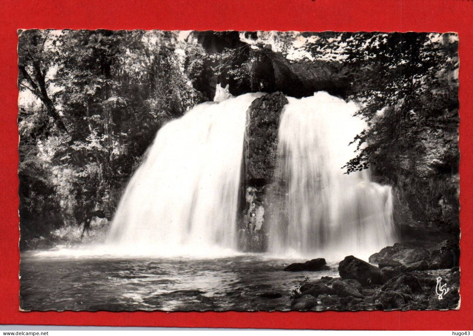 (RECTO / VERSO) SAINT CLAUDE EN 1962 - ENVIRONS - N° 55 - LA CASCADE DES COMBES - BELLE FLAMME - FORMAT CPA - Saint Claude