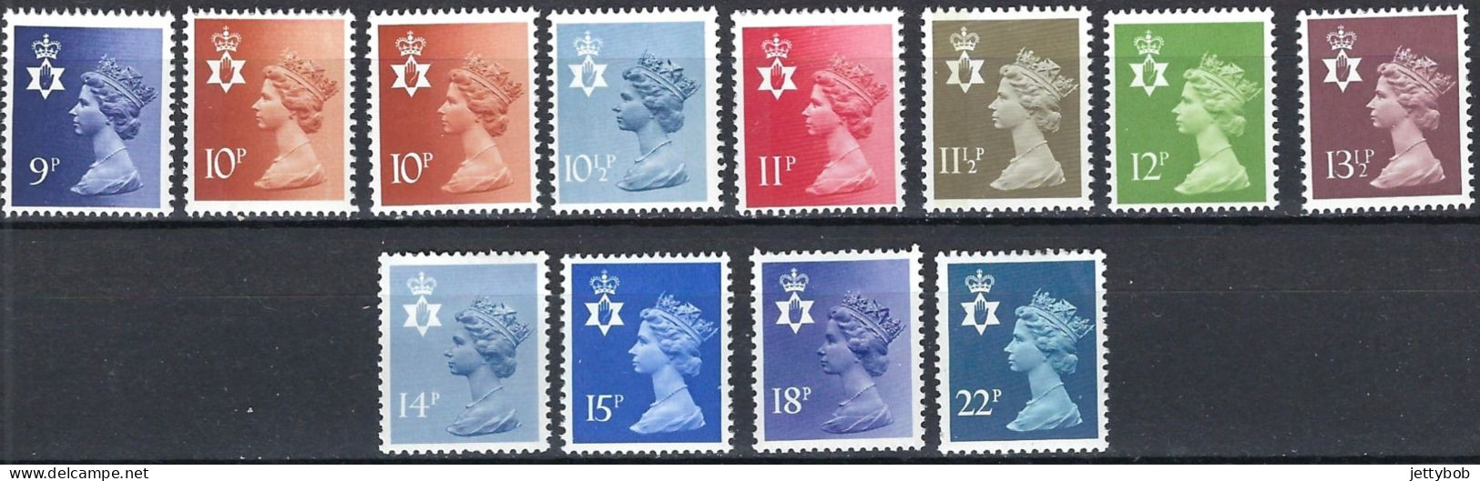 Northern Ireland 1976-81 QEII Machin Definitives 12 Values MM - Irlande Du Nord