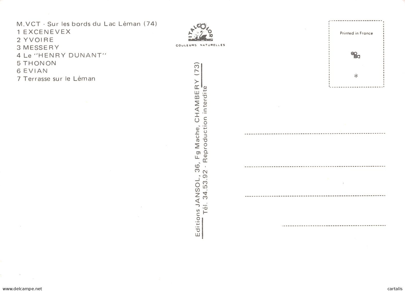 74-LAC LEMAN-N°3824-C/0035 - Other & Unclassified