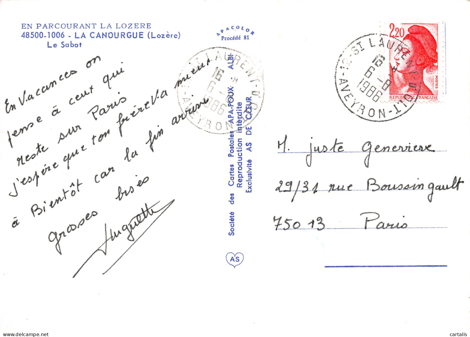 48-LA CANOURGUE-N°3824-B/0113 - Other & Unclassified