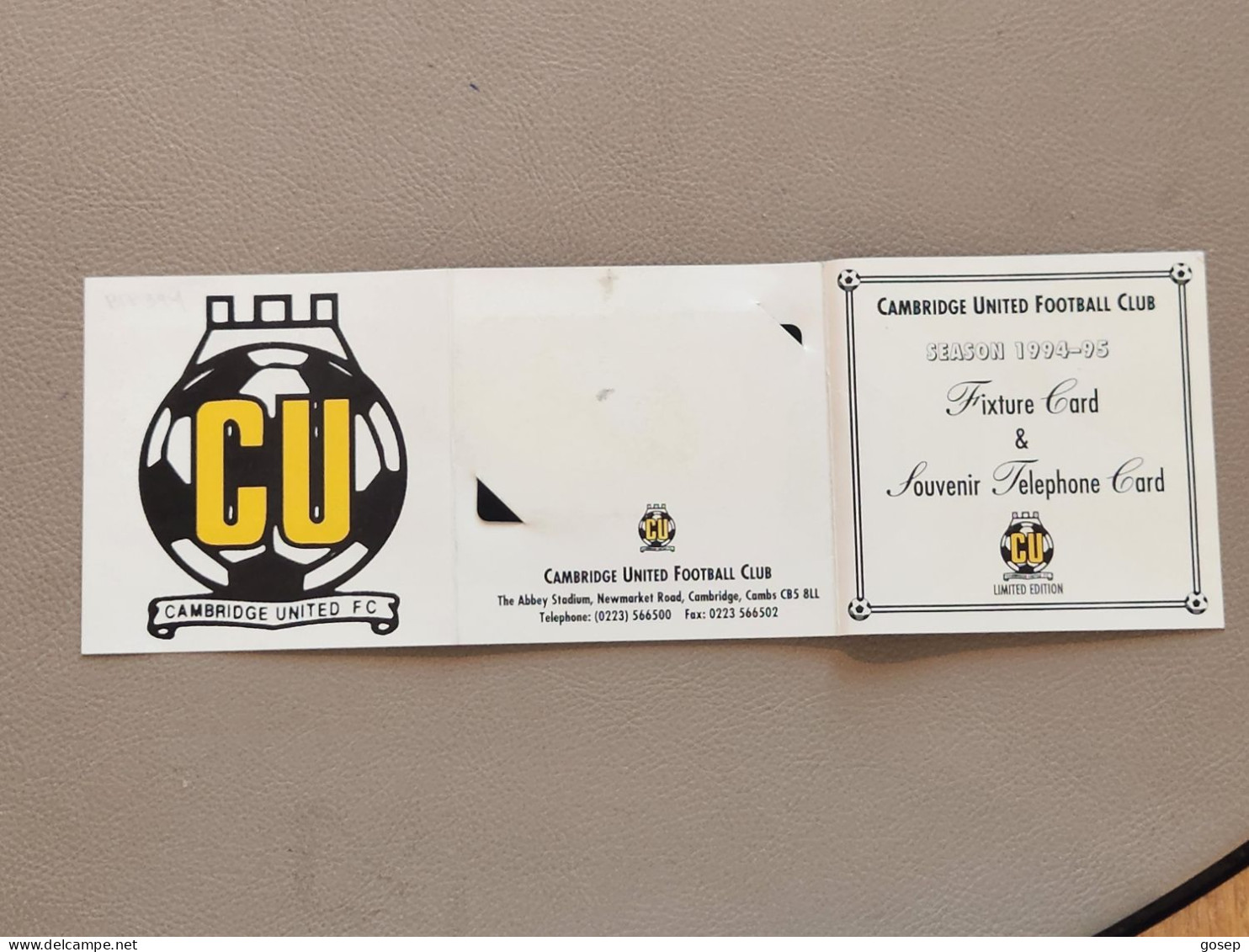 United Kingdom-(BTG-394)-Cambridge United Football-(497)(5units)(429G07973)FOLDER(tirage-500)-price Cataloge-25.00£-mint - BT Allgemeine