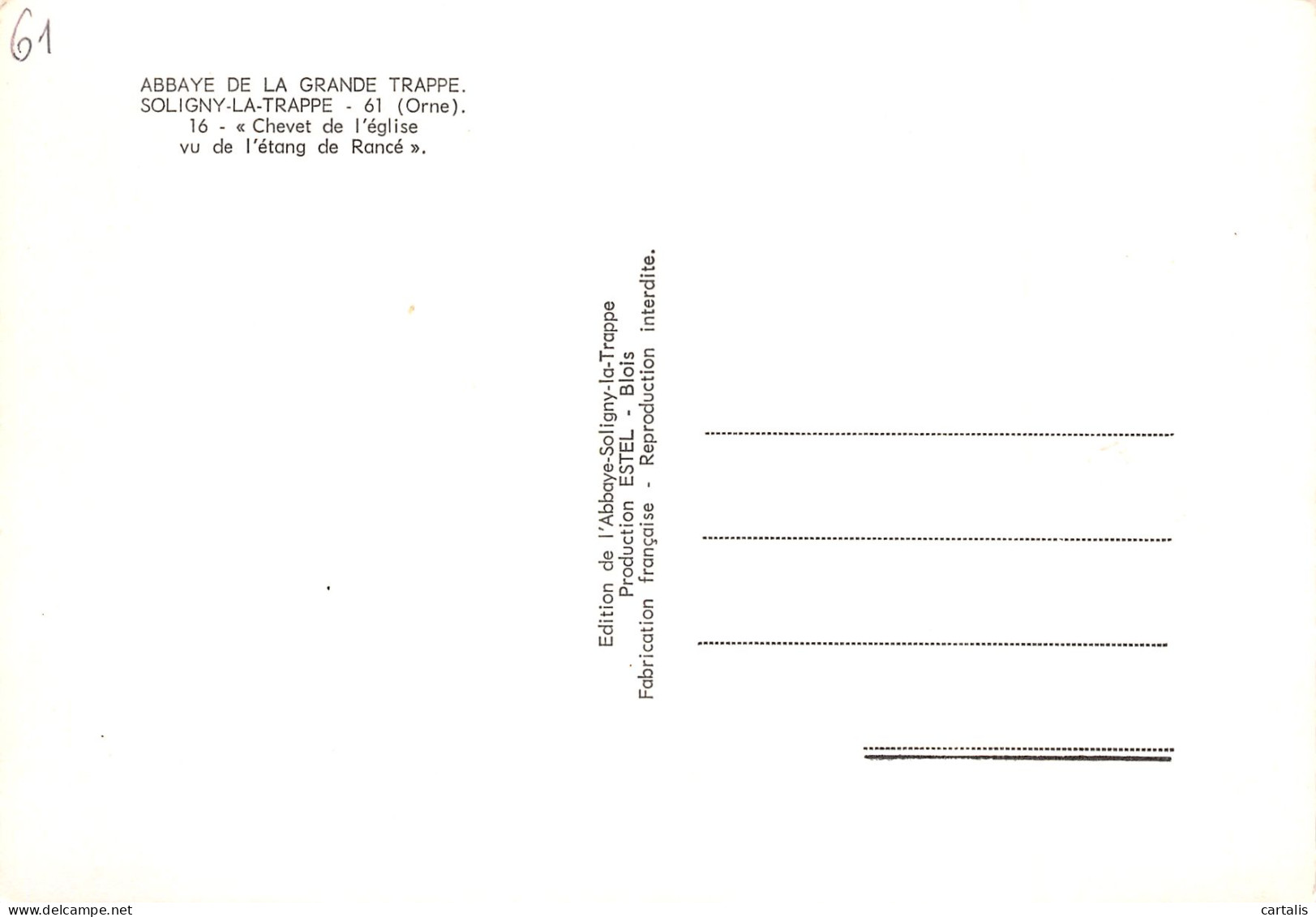 61-SOLIGNY LA TRAPPE-N°3824-A/0363 - Sonstige & Ohne Zuordnung