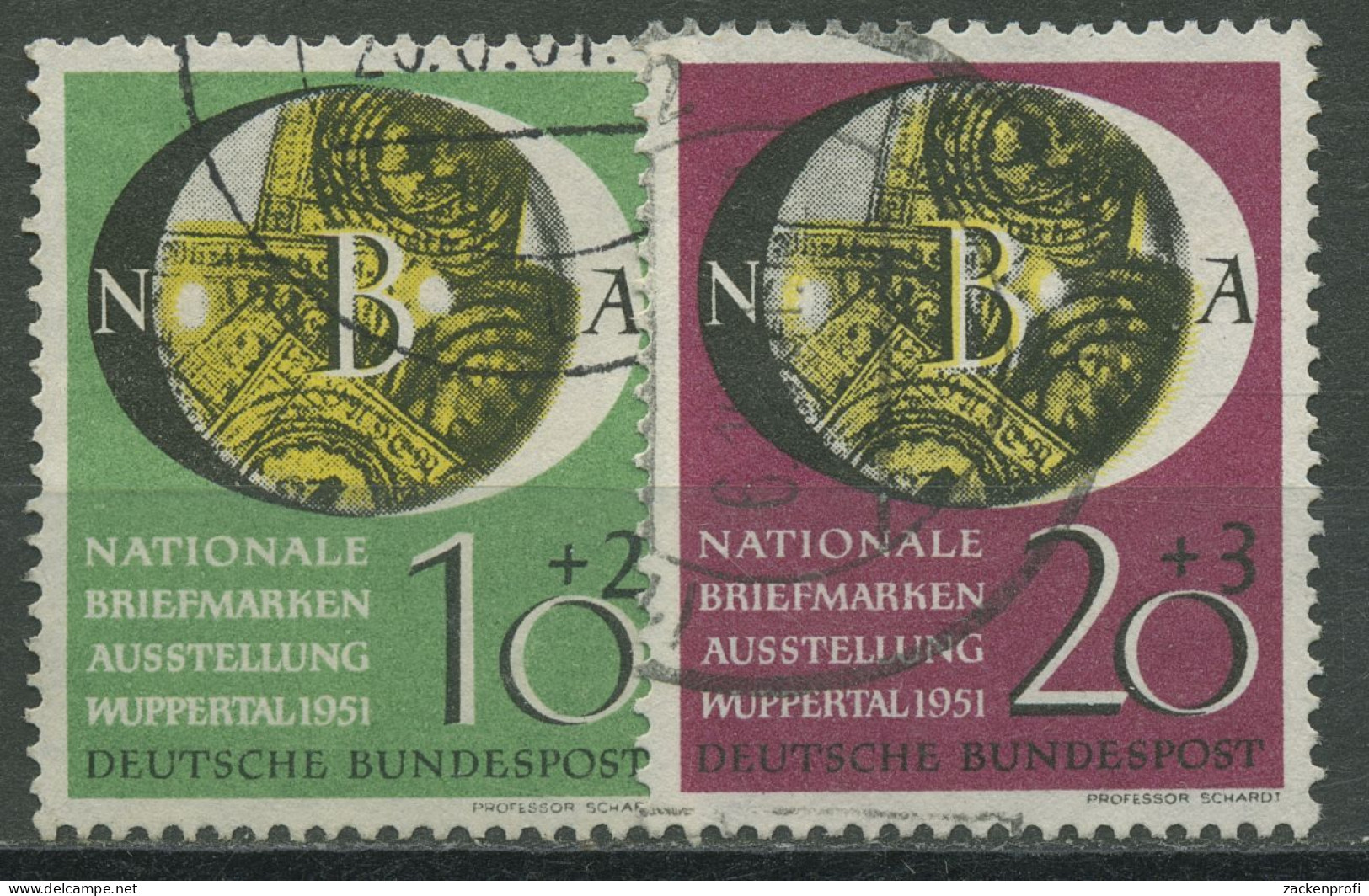 Bund 1951 Nationale Briefmarken-Ausstellung Wuppertal 141/42 Gestempelt - Gebraucht