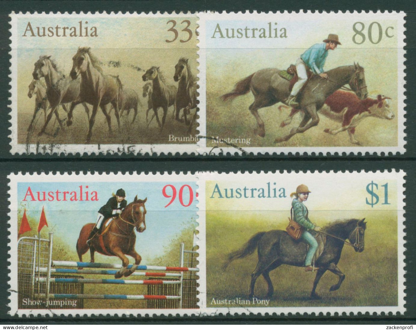 Australien 1986 Pferde 968/71 Gestempelt - Gebraucht